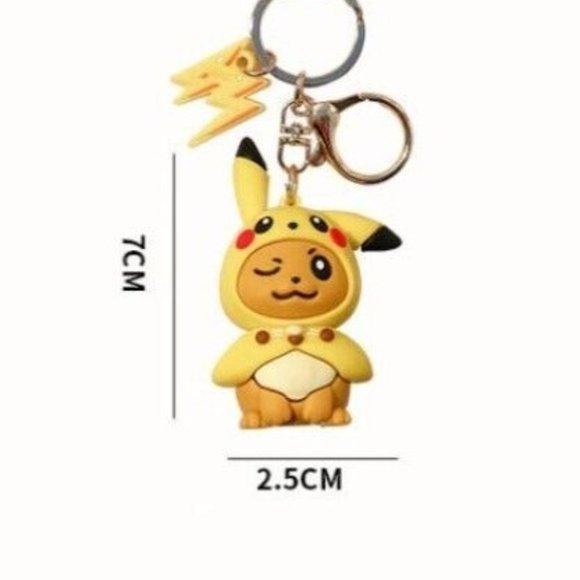 Pokemon Eevee X Pikachu Costume 2 in 1 Lanyard Keychain - NEW & SEALED - Picture 5 of 5